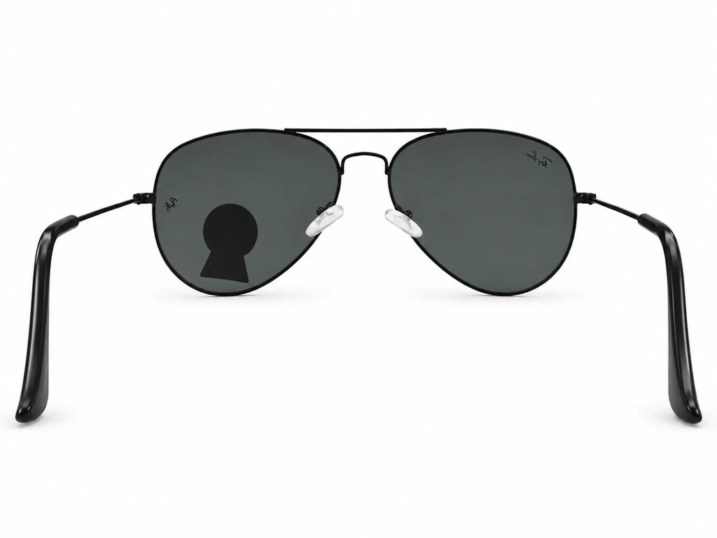 Black Aviator Sunglasses for Men and Women