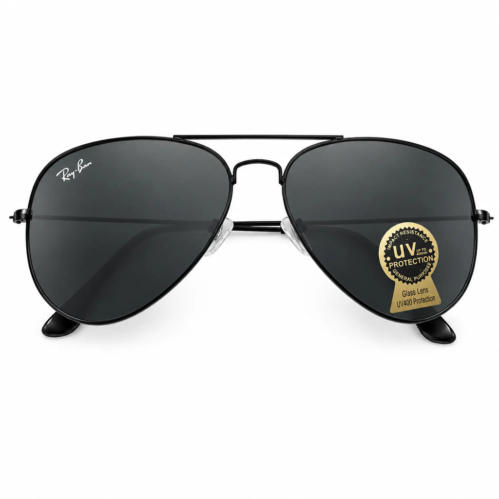 Black Aviator Sunglasses for Men and Women