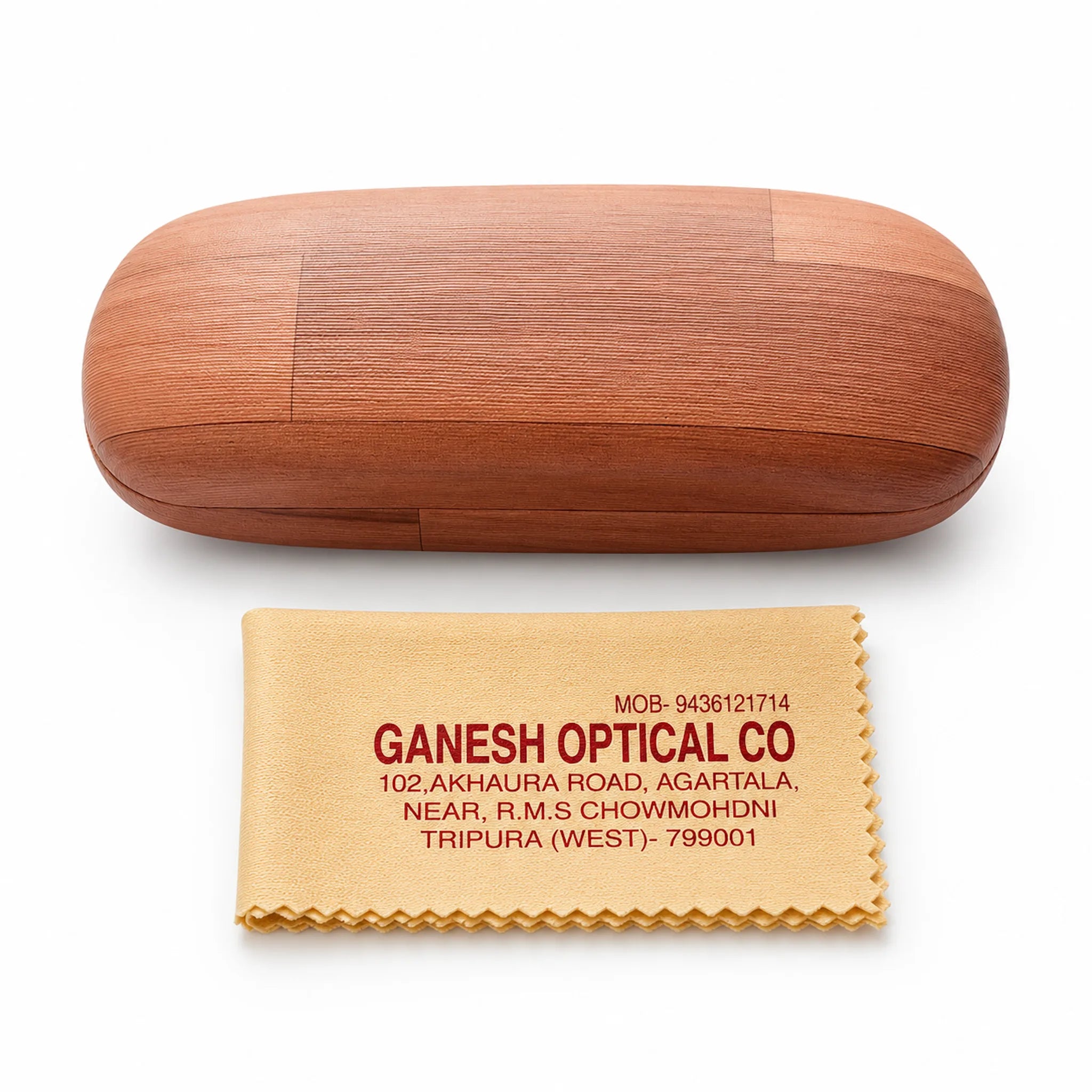 Eyeglasses Wooden Texture Hard Case