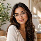 Grey Transparent Cat Eye Eyeglasses for Women