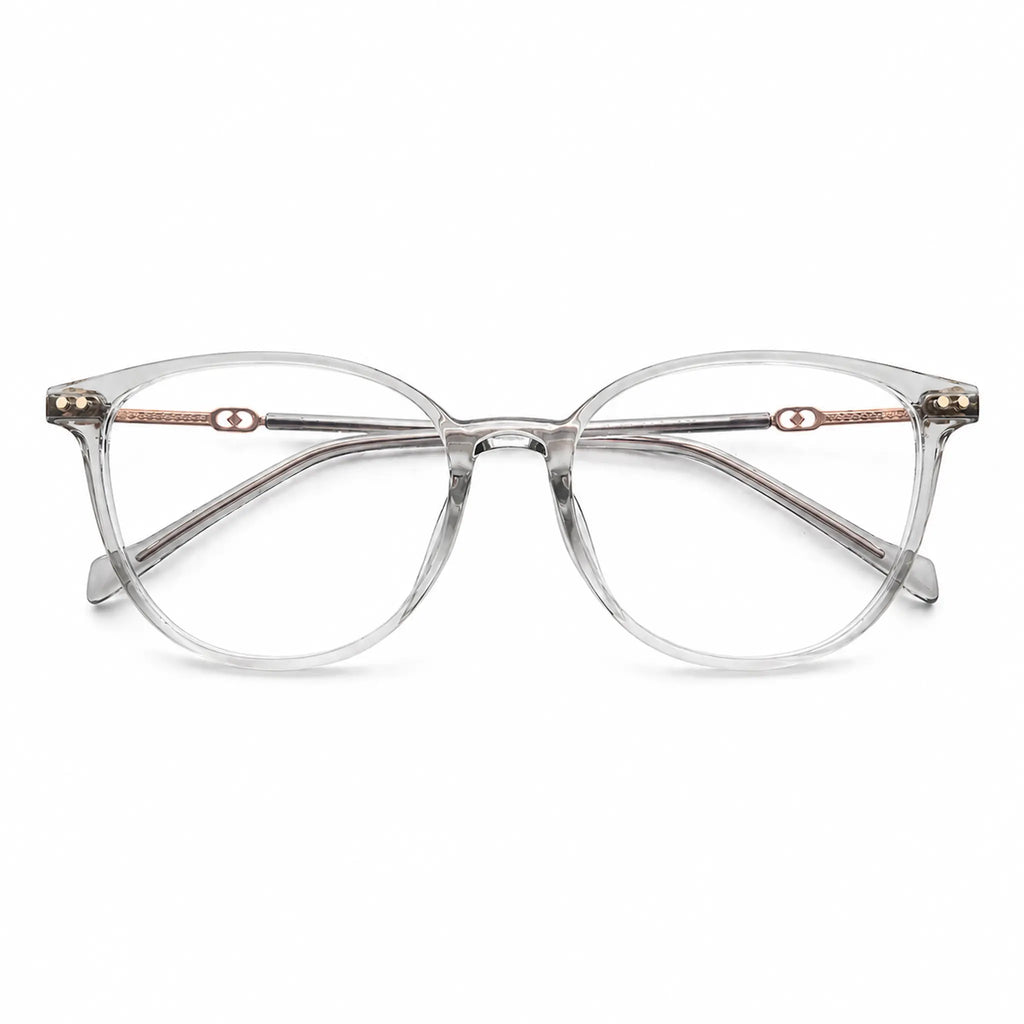 Grey Transparent Cat Eye Eyeglasses for Women